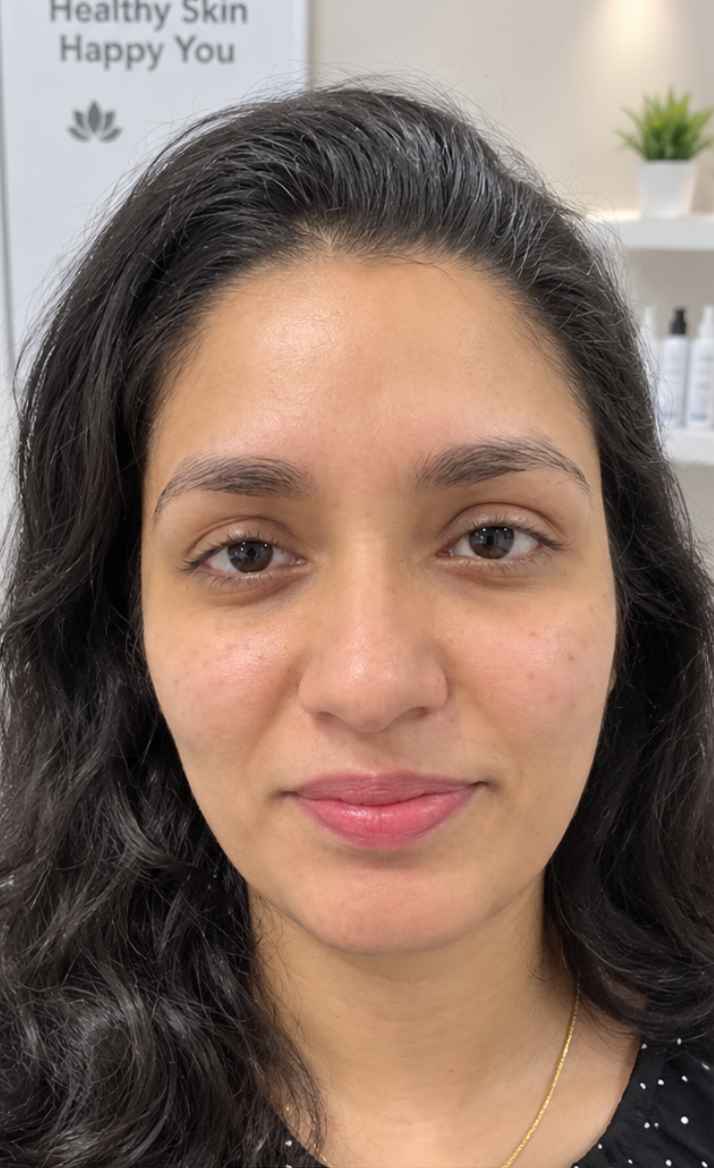 Meera J. before Hydra Facial